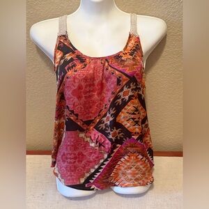 BOGO Daytrip Multicolor Patterned High-Low Tank Top